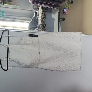 Lulus white lace halter neck dress